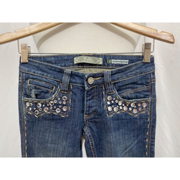 Cello Woman’s Jean's Blue Denim Straight Slim Leg 5-Pocket Size 0 x 32 - Picture 4 of 12